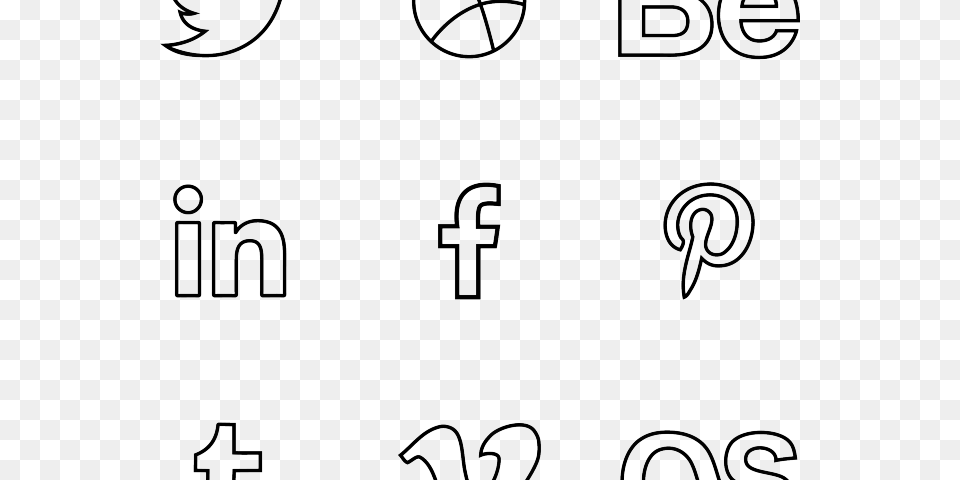 Social Media Icons Clipart Black And White Pencil, Cross, Symbol, Text, Alphabet Free Png