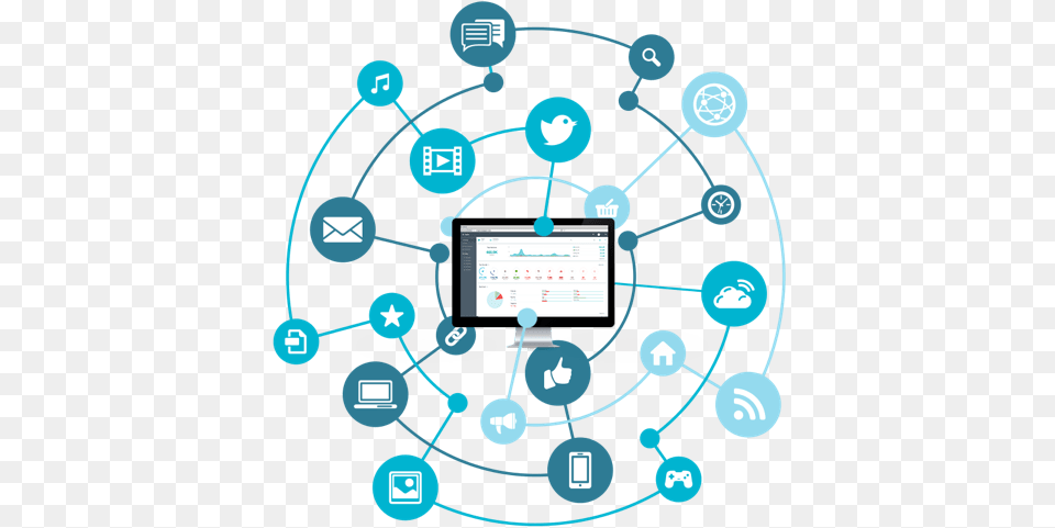 Social Media Icons Connected, Network, Device, Grass, Lawn Png