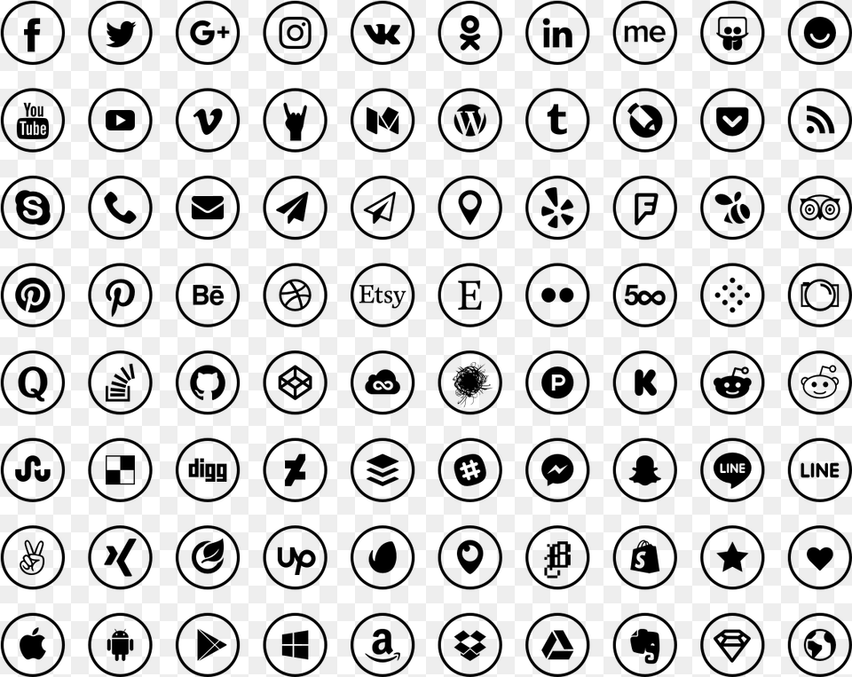 Social Media Icons Contact And Social Media Icons, Gray Free Transparent Png