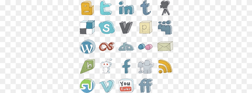 Social Media Icons Free Hand Drawn Social Media Icons Free, Baby, Person, Text, Alphabet Png Image