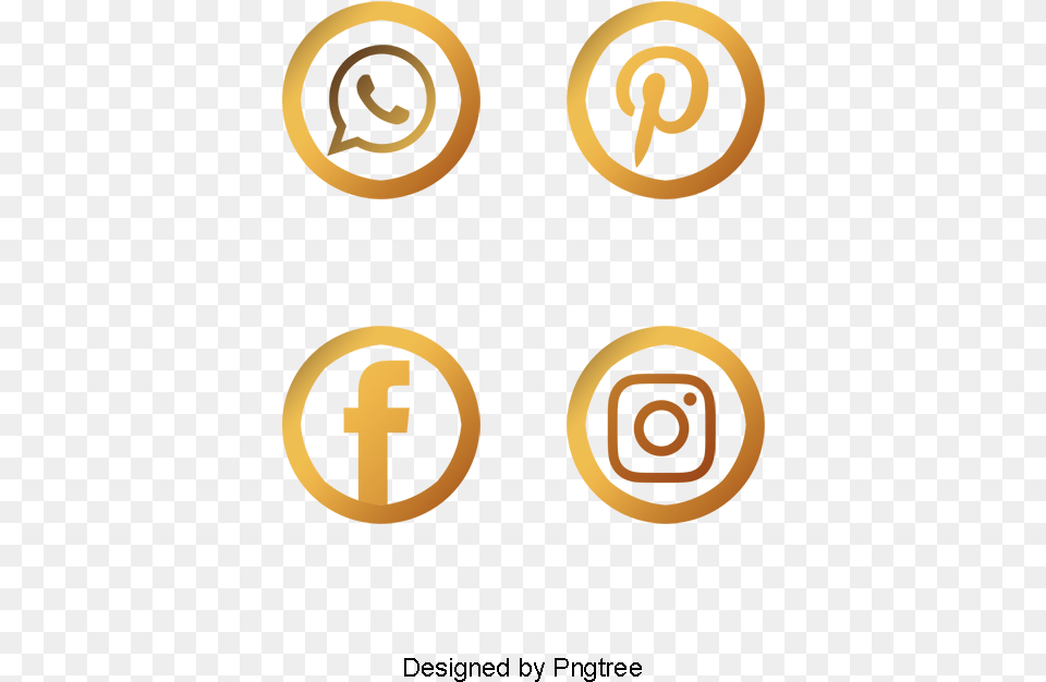 Social Media Icons Gold Gold Brush Social Icons, Cross, Symbol, Text Free Png Download