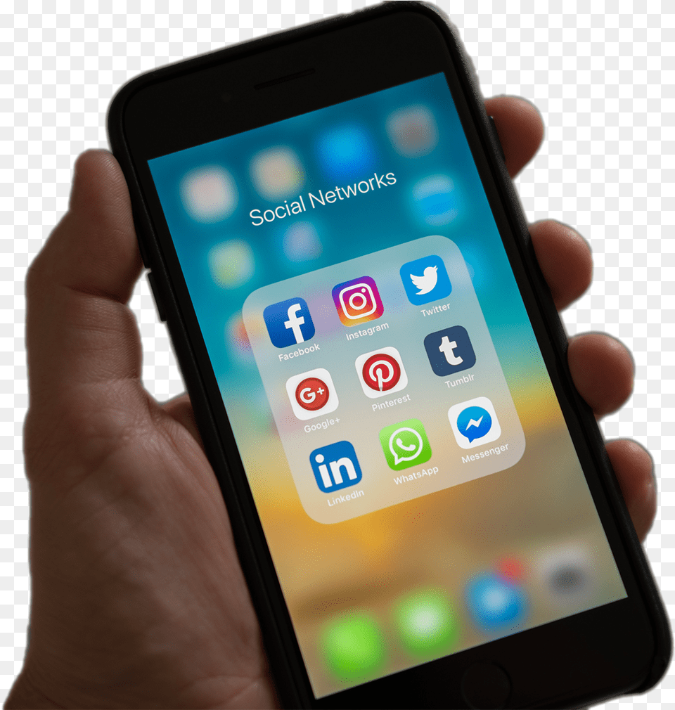 Social Media Icons On Phone, Electronics, Mobile Phone, Iphone Free Transparent Png