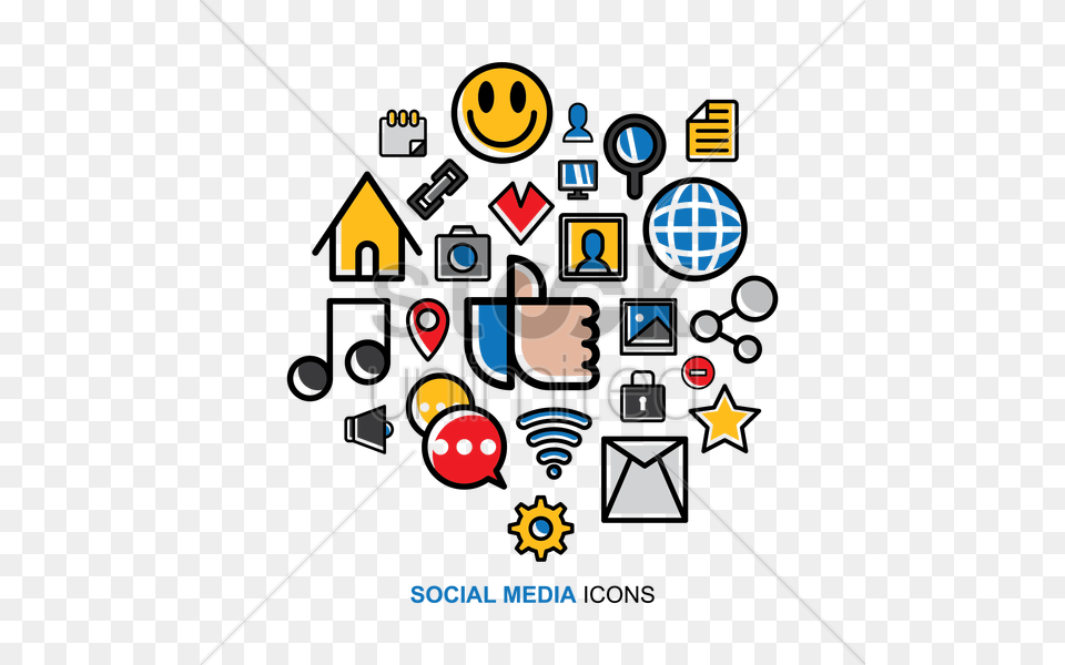 Social Media Icons Set Vector Image Png