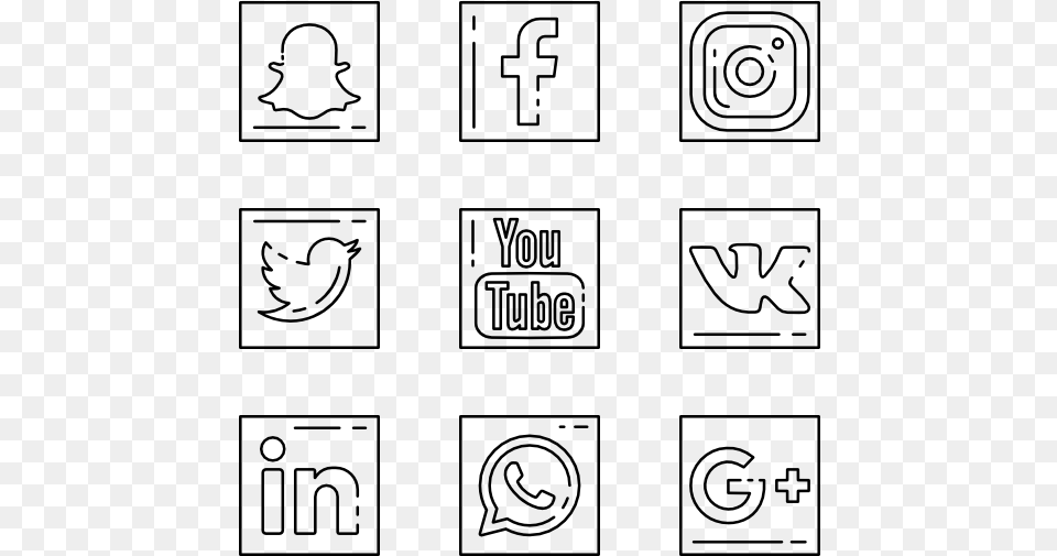 Social Media Icons Social Media Logo Outline, Gray Png