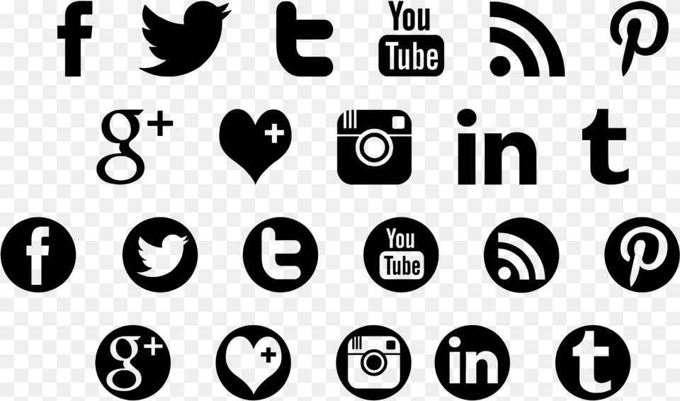 Social Media Logos No Background Social Media Icons Black, Gray Png Image