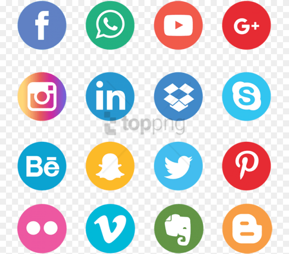 Social Media Logos No Background Transparent Background Format Social Media Icons, Symbol, Text, Number Free Png