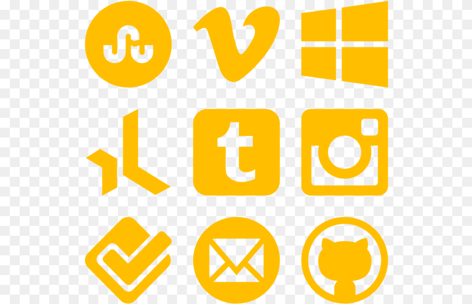 Social Media Logos Yellow, Symbol, Text, Sign Png