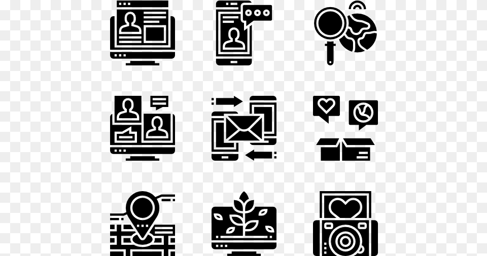 Social Media Machine Learning Icons, Gray Free Png Download