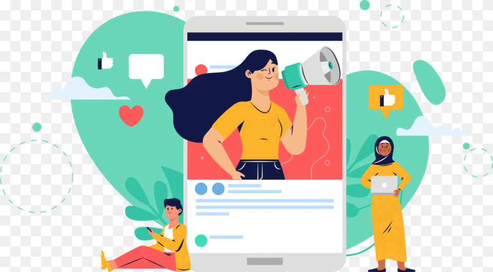 Social Media Manager Playing With Instagram Account Influencer Isometric, Adult, Person, Female, Woman Png Image