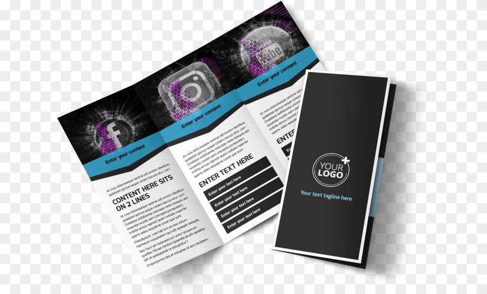 Social Media Marketing Brochure Template Preview Brochure About Social Media, Advertisement, Poster, Business Card, Paper Free Png Download