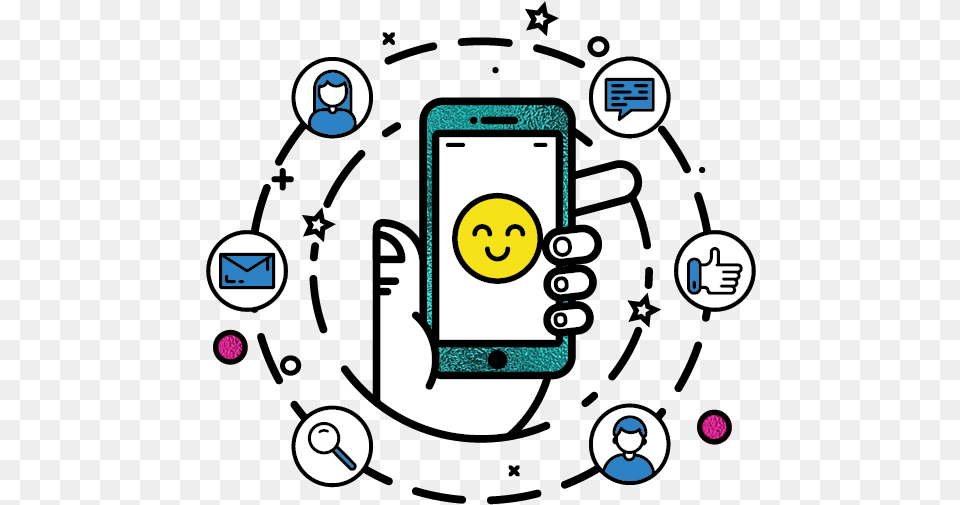 Social Media Marketing Hand Using Mobile Phone Illustration, Electronics, Mobile Phone Png
