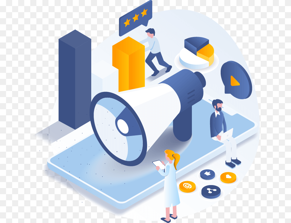 Social Media Marketing Illustration Digital Marketing Isometric Concept, Lighting, Adult, Male, Man Free Png Download