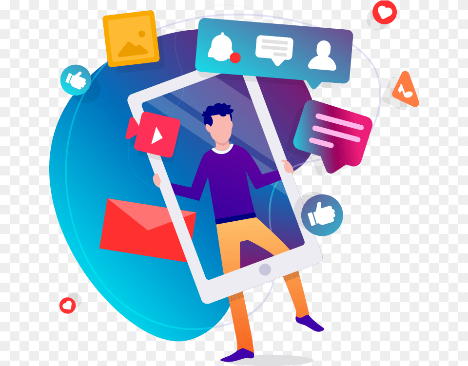 Social Media Marketing Services In Surat Dibujos De Redes Sociales, Photography, Face, Head, Person Free Transparent Png