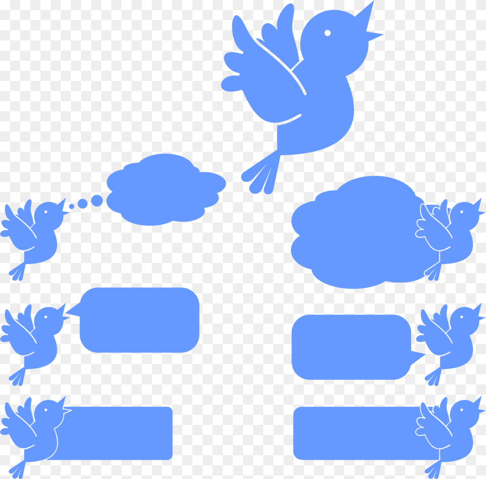 Social Media Network Blue Icons, Animal, Bird, Chicken, Fowl Free Transparent Png