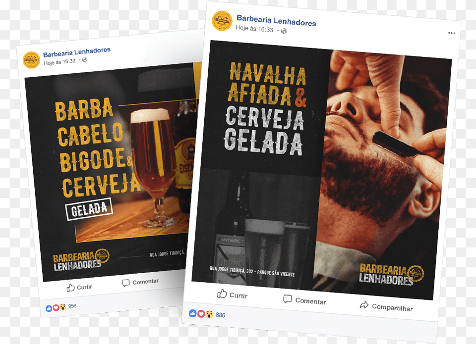 Social Media Para Barbearia, Advertisement, Alcohol, Beer, Beverage Png Image