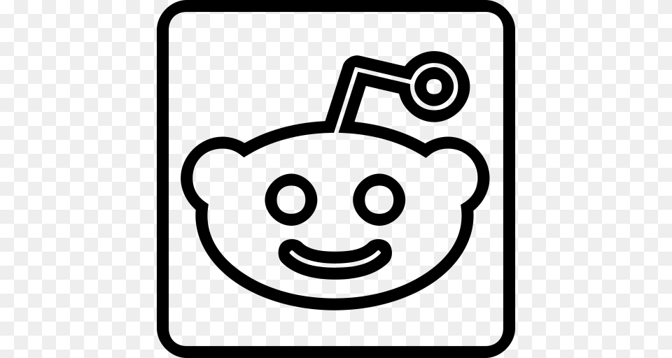 Social Media Reddit Outline Icon, Gray Free Png