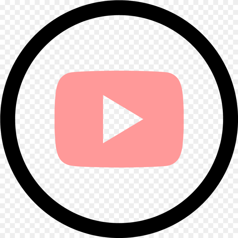 Social Media Round Bold Icon Pink Youtube Logo Icon, Triangle Png Image