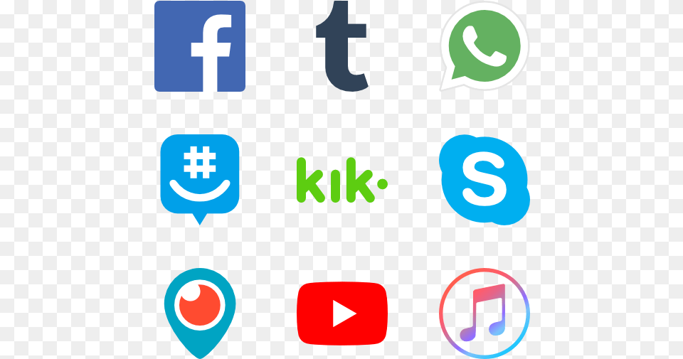 Social Media Transparent Background Social Media Vector Icons, Text Free Png