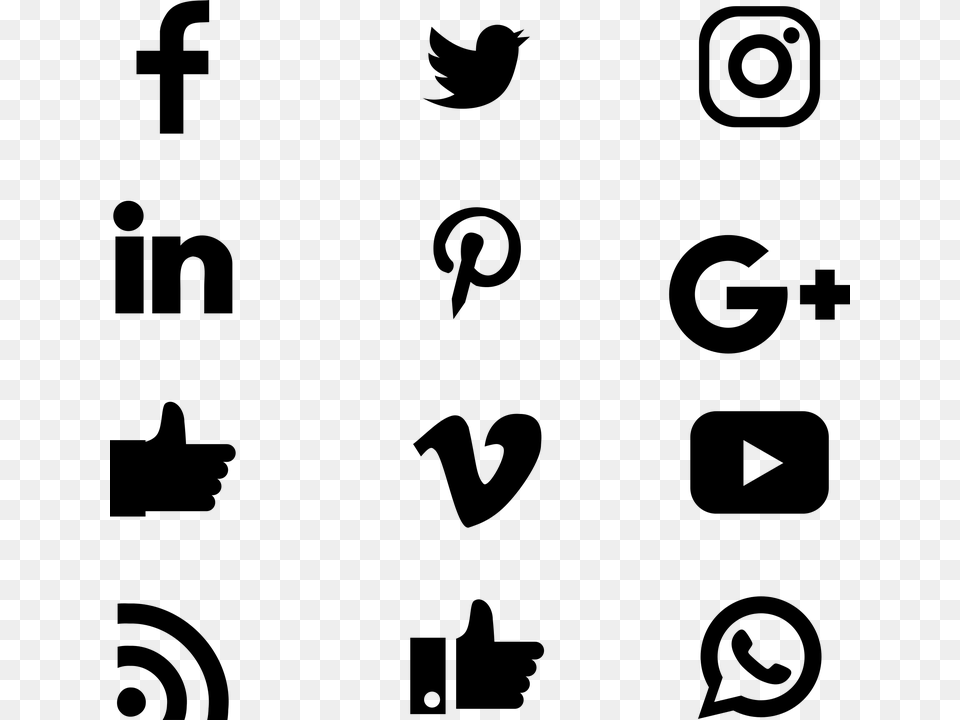 Social Media Vector, Gray Png