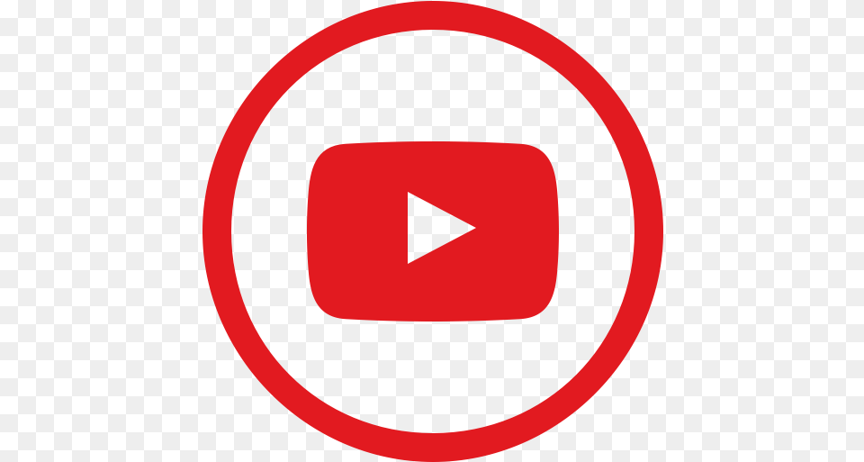 Social Media Youtube Circle Icon Of Youtube Red Colour, Symbol, Sign, Disk Png Image