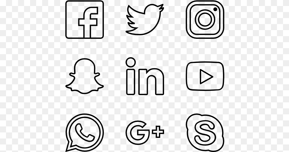 Social Network Clipart Social Media Logos White, Gray Png Image