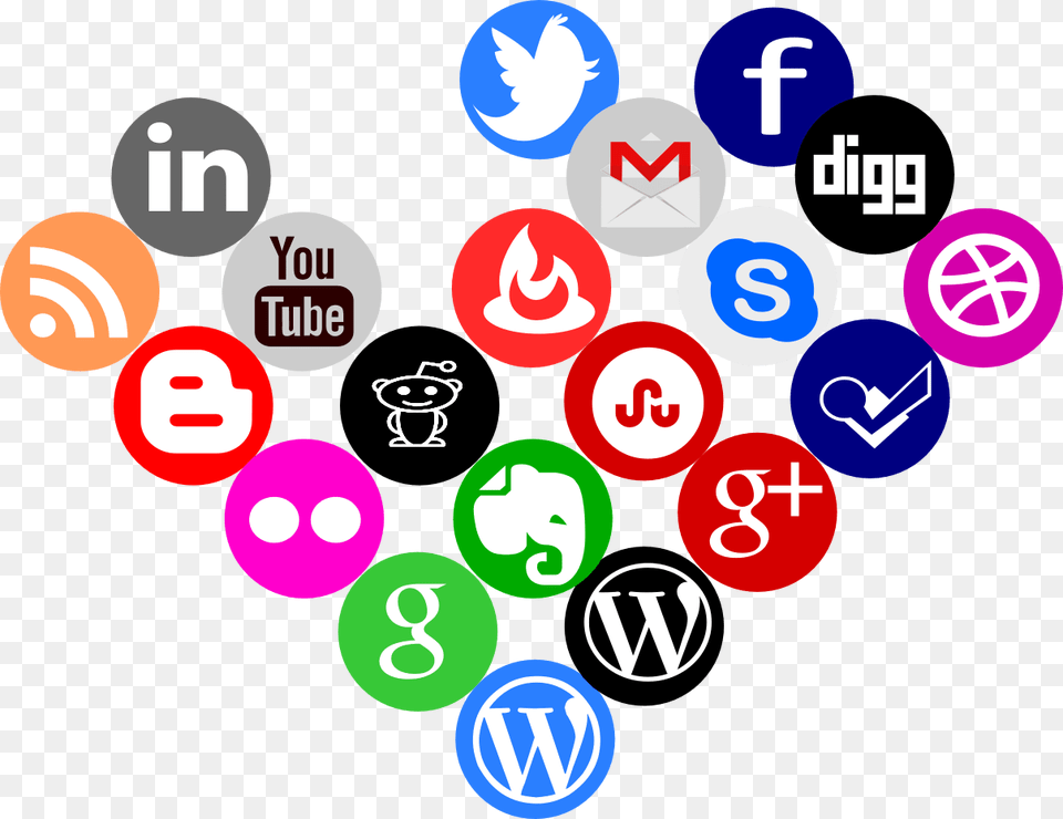 Social Round All Social Media Icons Round, Symbol, Logo, Dynamite, Weapon Png Image