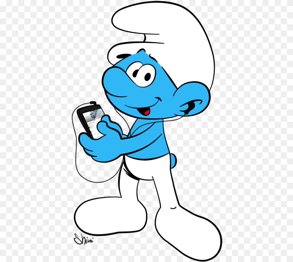 Social Smurf By Shini Smurf Stupid Smurf, Cartoon, Baby, Person, Electronics Png Image