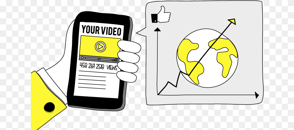 Social Video Marketing Illustration, Text Png Image