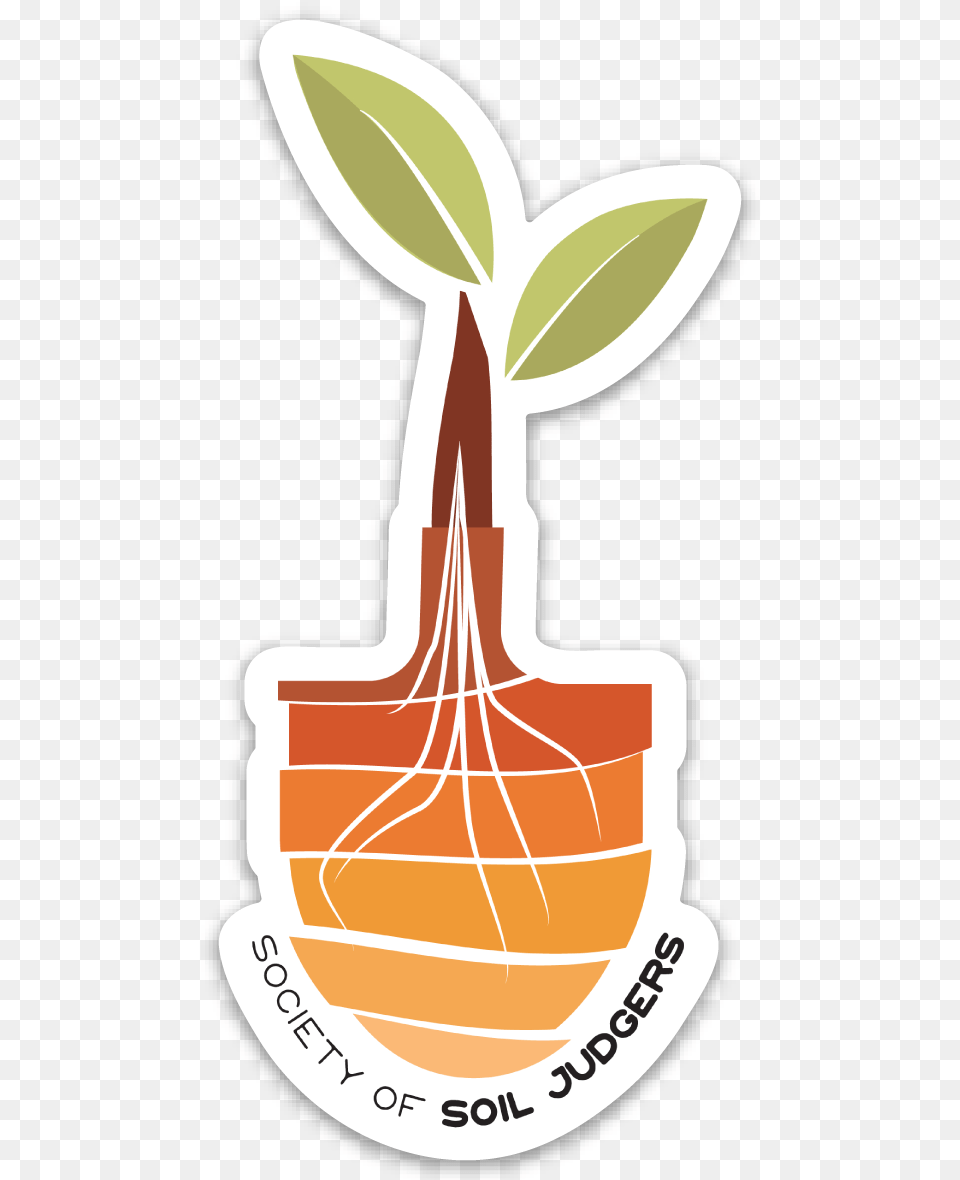 Society Of Soil Judgers Official Logo Sticker, Leaf, Plant, Rocket, Root Png Image