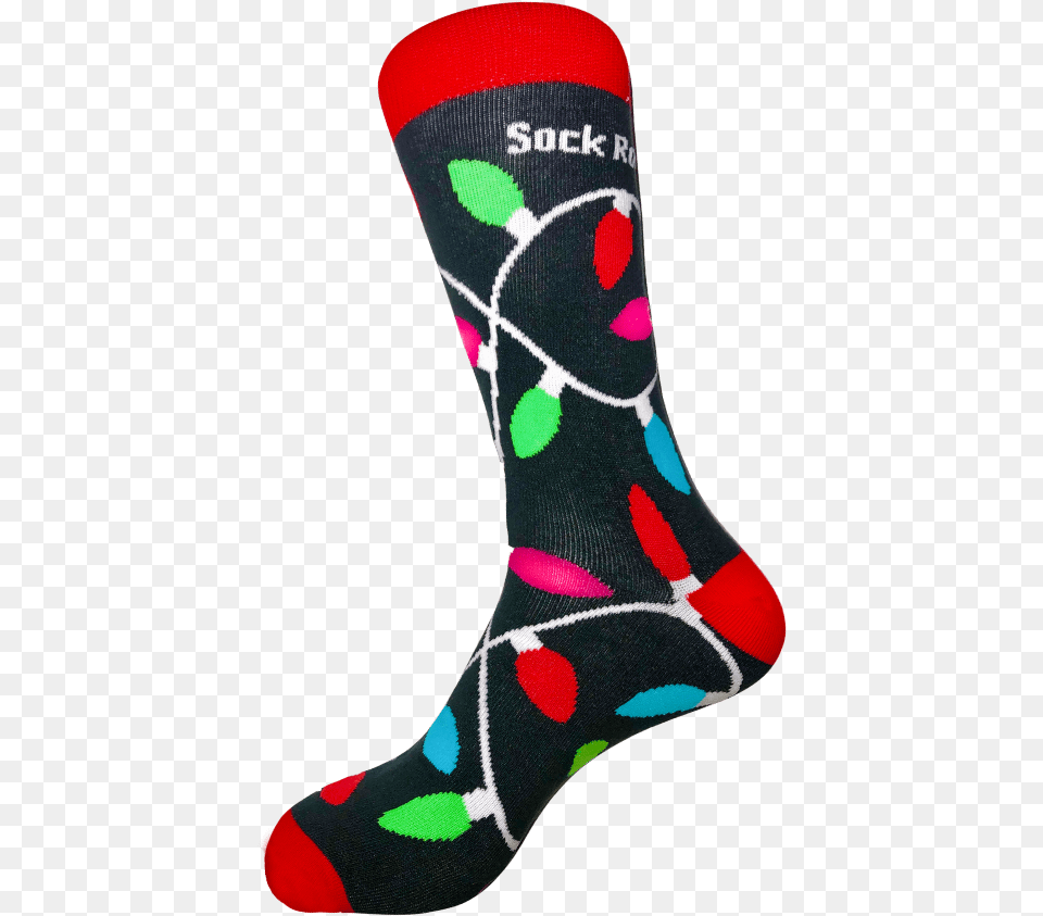 Sock Rocket Christmas Lights Socks Sock, Clothing, Hosiery, Person Free Png