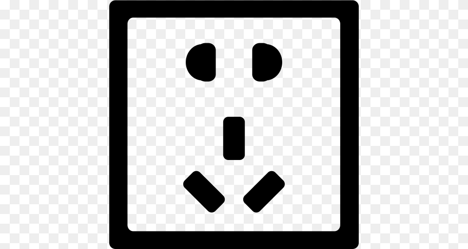 Socket Electricity Socket Power Cable Outlet Icon With, Gray Png