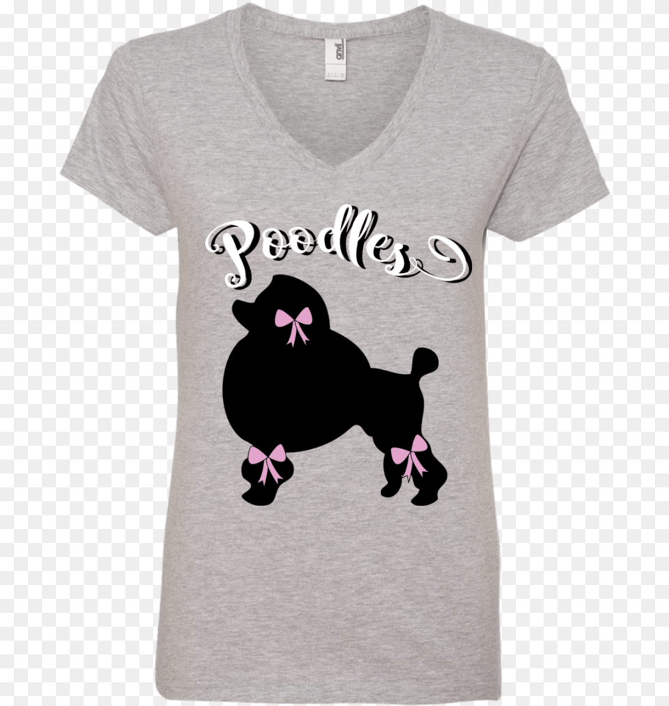 Sockhop Poodle Ladies V Neck Tee T Shirt, Clothing, T-shirt, Animal, Bear Png