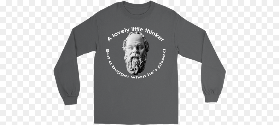 Socrates A Lovely Little Thinker Science Long Tee Left Chest Print Tshirt, Clothing, Long Sleeve, Sleeve, T-shirt Free Png Download