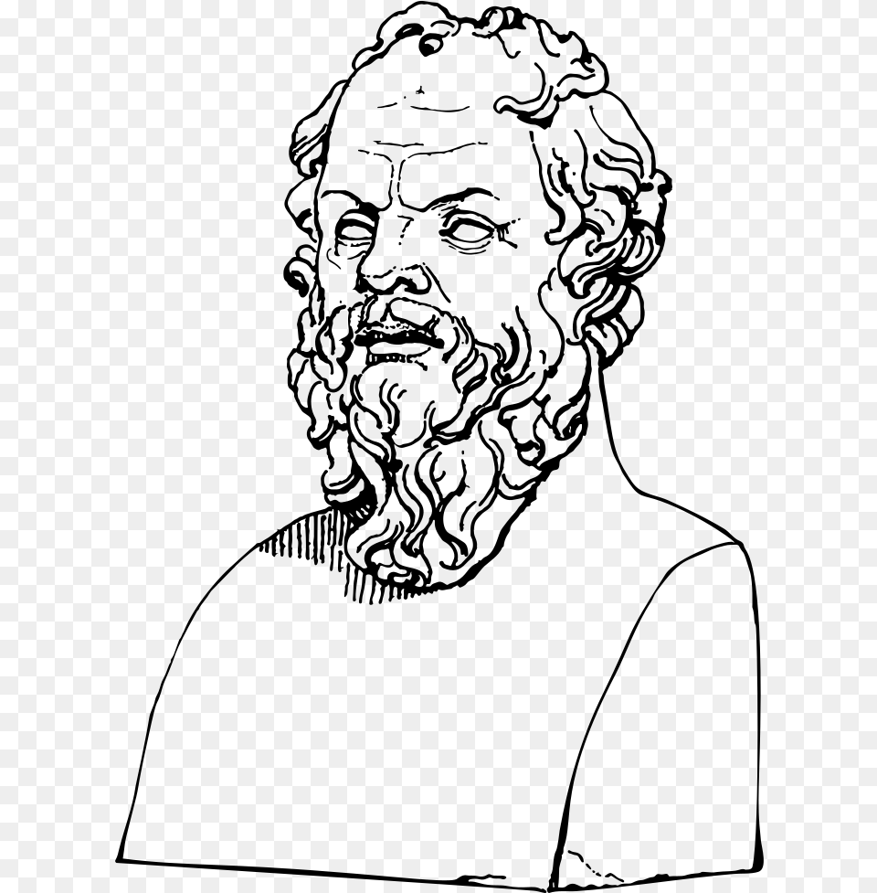 Socrates Bust Line Art Socrates Clip Art, Gray Free Transparent Png
