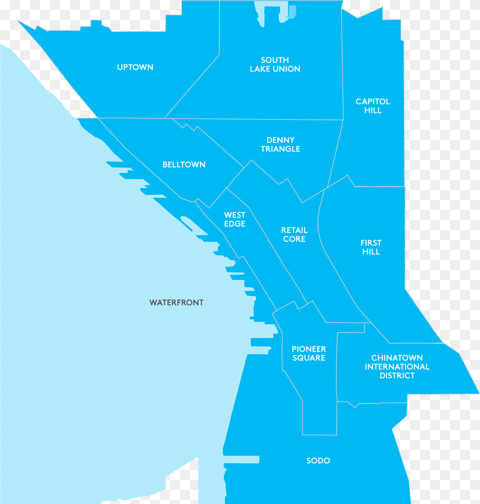 Sod Neighborhood Map Downtown Seattle Map, Outdoors, Land, Nature, Water Free Png Download