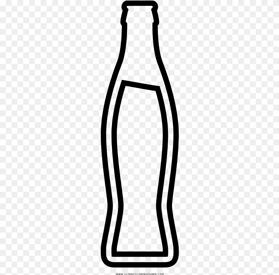 Soda Bottle Coloring Page, Gray Free Transparent Png
