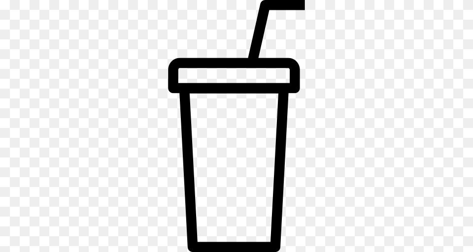 Soda Cup With Straw Icon, Gray Free Transparent Png