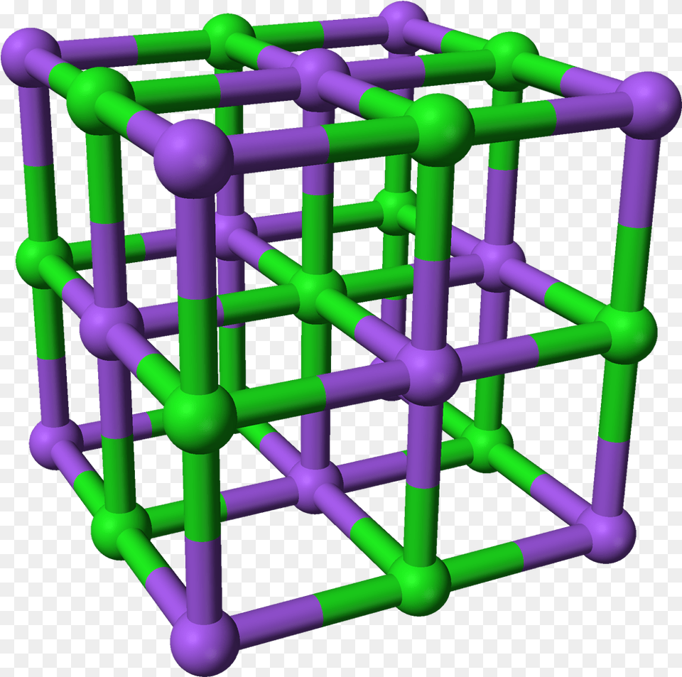 Sodium Chloride Unit Cell 3d Balls And Sticks Silver Iodide Unit Cell, Sphere, Machine, Wheel, Construction Free Png Download
