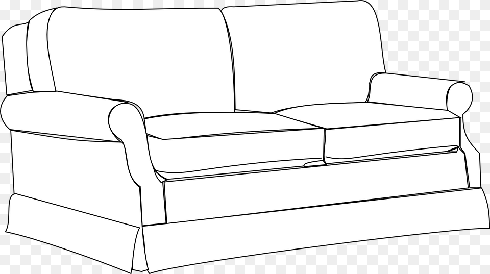 Sofa Couch Furniture Home Room Interior House Clipart Black And White Couch, Chair, Car, Transportation, Vehicle Free Transparent Png