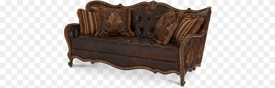 Sofa Grp2 Aico Lavelle Melange Leather Amp Fabric Wood Trim, Couch, Cushion, Furniture, Home Decor Png Image