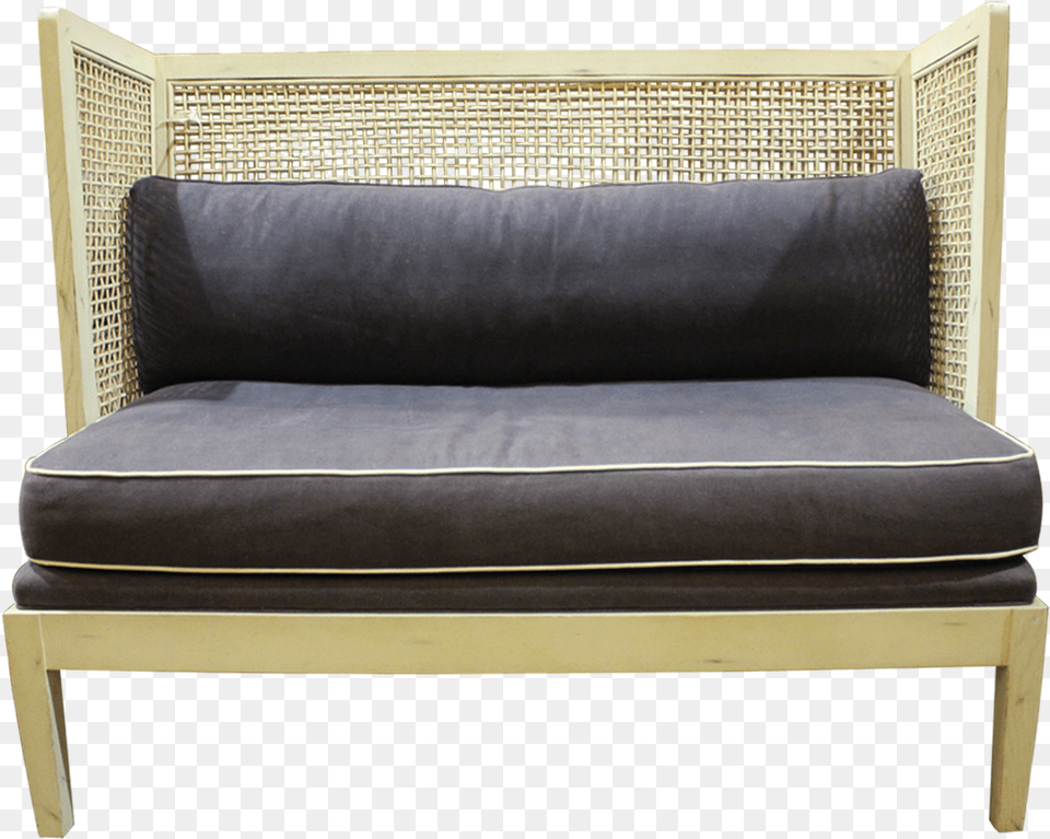 Sofa Navy Settee Tuted Sette Furniture Boxshaped Wooden Ottoman, Couch, Cushion, Home Decor, Pillow Png Image
