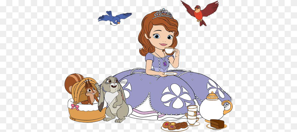 Sofia Having Tea Sofia The First In, Baby, Person, Head, Face Png