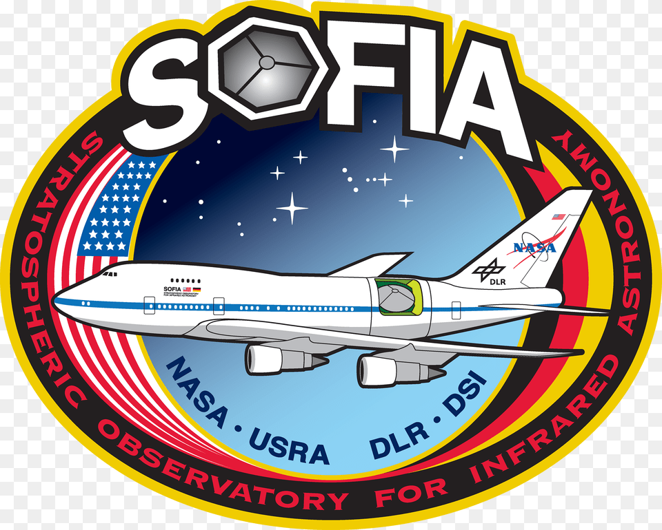 Sofia Mission Patch Nasa Sofia Logo, Aircraft, Airliner, Airplane, Transportation Png Image