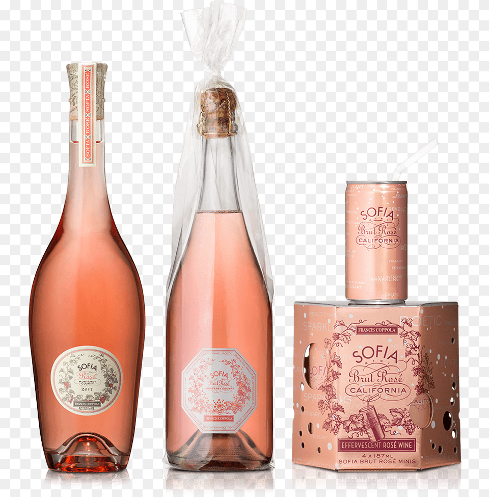 Sofia Ros Collection Product Shot Sofia Coppola Wine, Bottle, Alcohol, Beer, Beverage Png Image