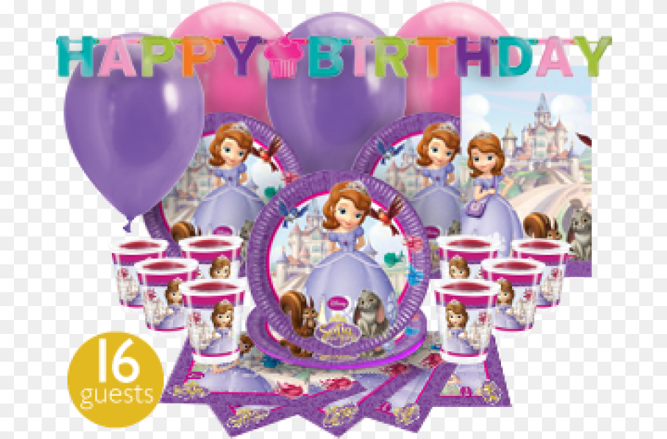 Sofia The First Happy Birthday 2 Image Balloon, People, Person, Baby, Figurine Free Png Download