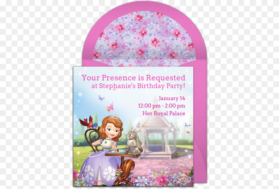 Sofia The First Invitation Ideas, Envelope, Greeting Card, Mail, People Png Image