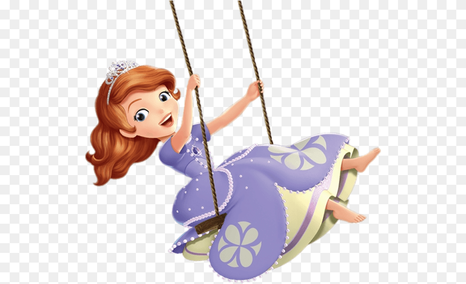 Sofia The First On Swing Sofia The First Hd Background, Toy, Face, Head, Person Free Png Download