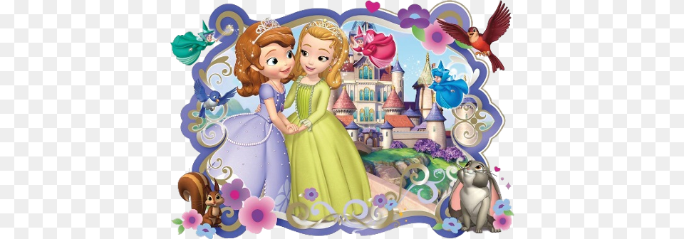 Sofia The First Sofia The First With Amber, Figurine, Person, Animal, Bird Png Image