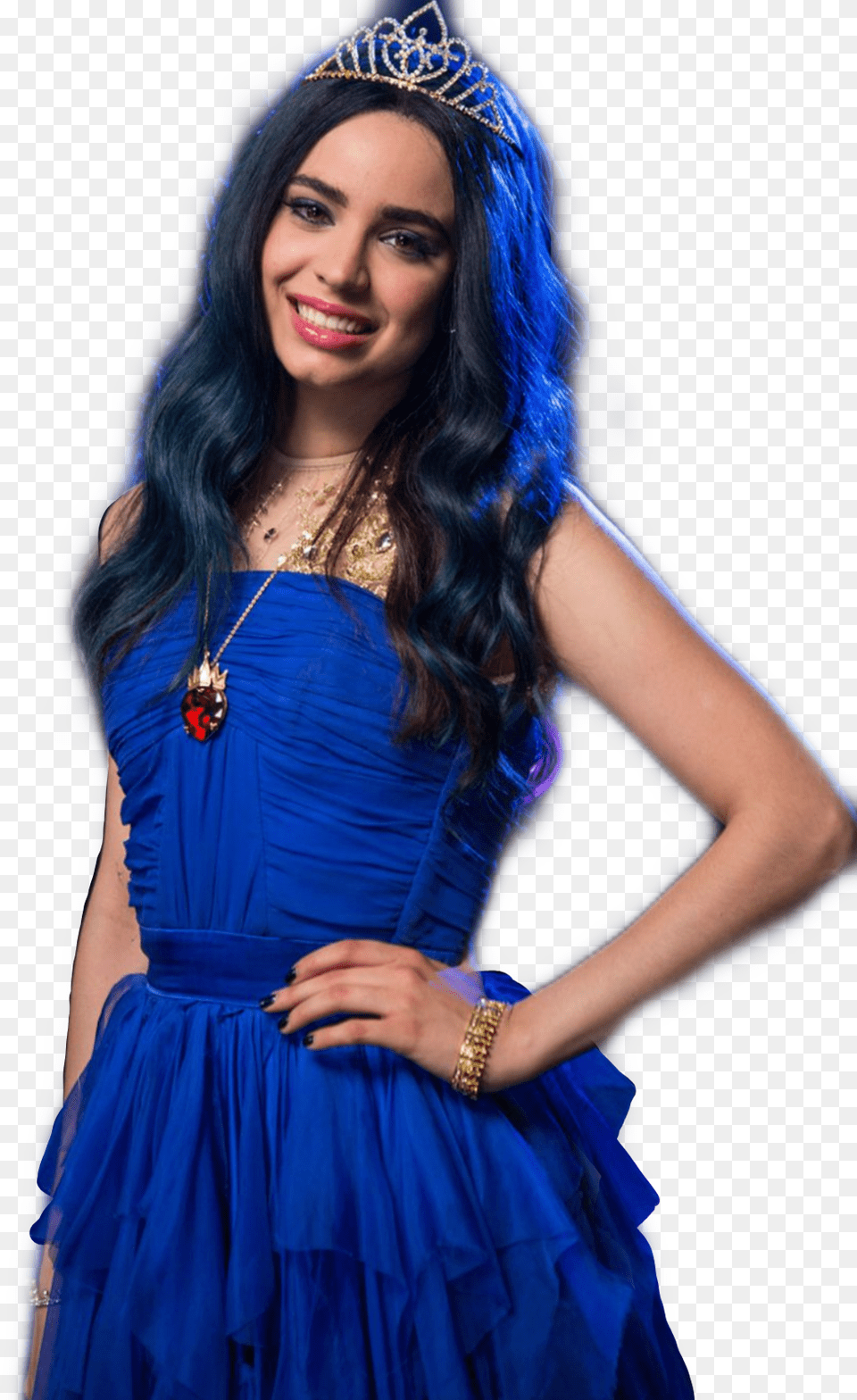 Sofiacarson Blue Evie Descendants, Woman, Person, Formal Wear, Female Png
