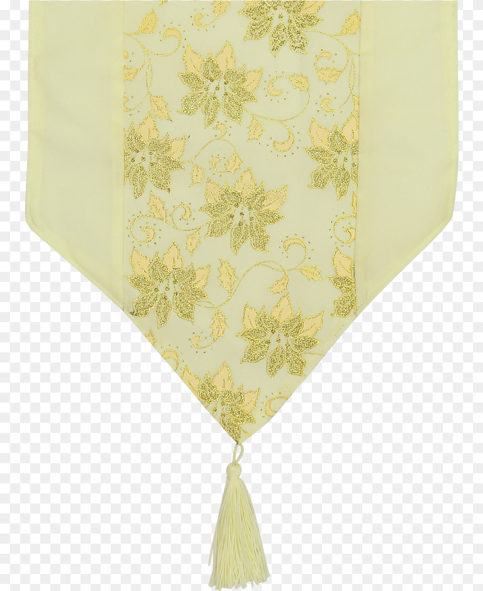 Soft Gold Table Runner With Gold Glitter Flower Design Motif, Home Decor, Pattern Free Transparent Png